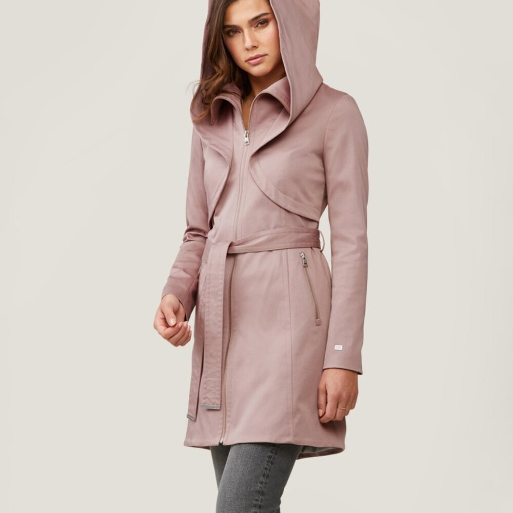 Soia & Kyo - Arabella Water-Repellent Hooded Zipped Trench Coat - Size XXS
